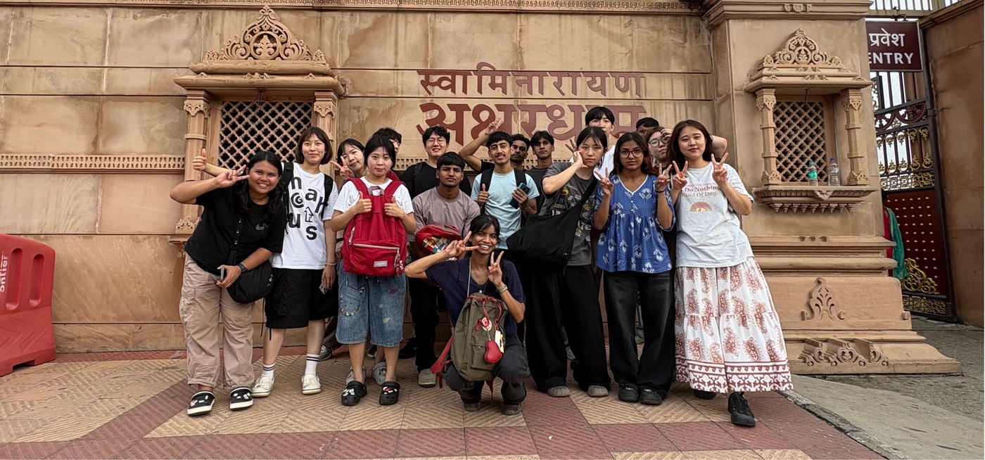 Ascha and the team visiting a temple during training